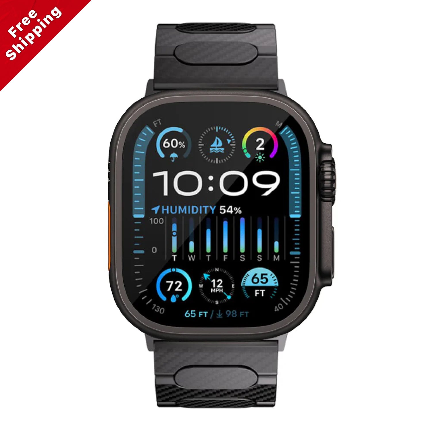 JM 1K Carbon Fiber Watch Band for Apple Watch