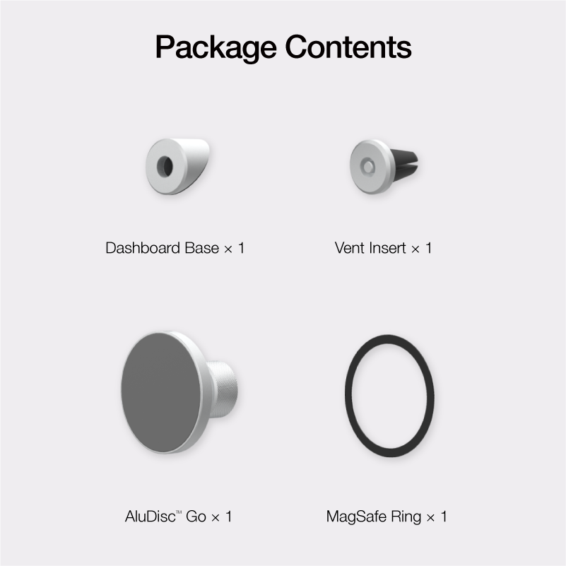 AluDisc Go Car Mount (MagSafe compatible)