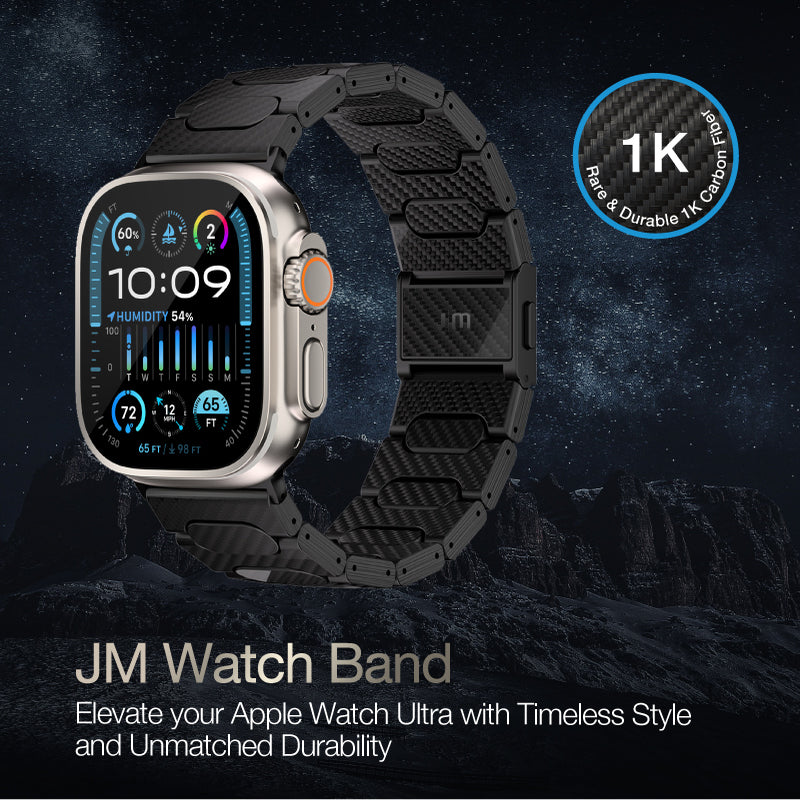 JM 1K Carbon Fiber Watch Band for Apple Watch