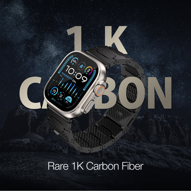 JM 1K Carbon Fiber Watch Band for Apple Watch