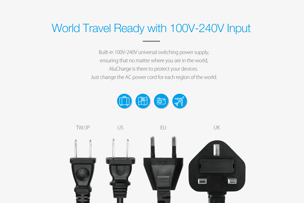 AluCharge™ US Power Cord