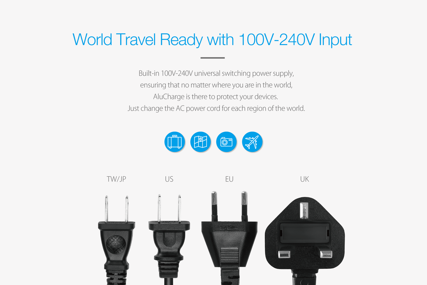 AluCharge™ US Power Cord