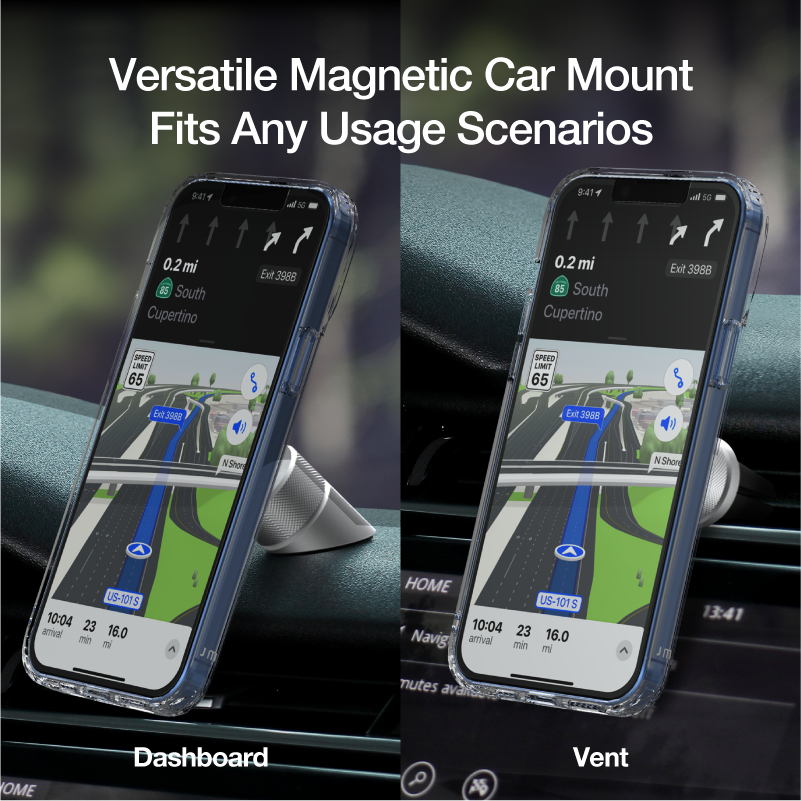 Just Mobile AluDisc Go 360A-Directional Magnetic Aluminum Car Mount Holder Dashboard Vent for All iPhone 1312 (st-510si)