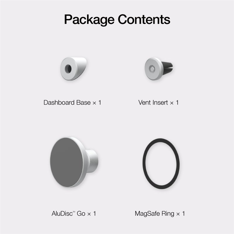 AluDisc™ Go Car Mount (MagSafe compatible)
